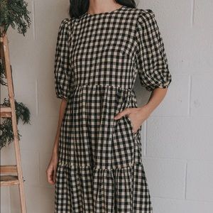 Gingham Black and Tan Farrow dress from One Loved Babe.